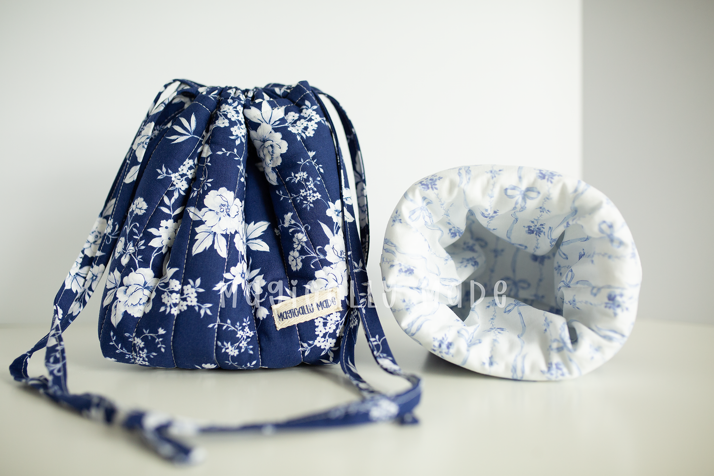 Blue Floral Vanity Bucket