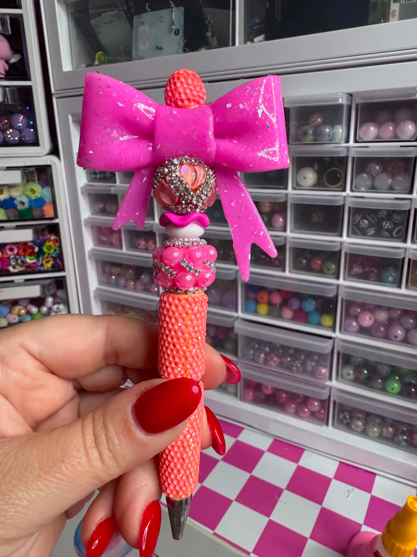 Pink peach bow