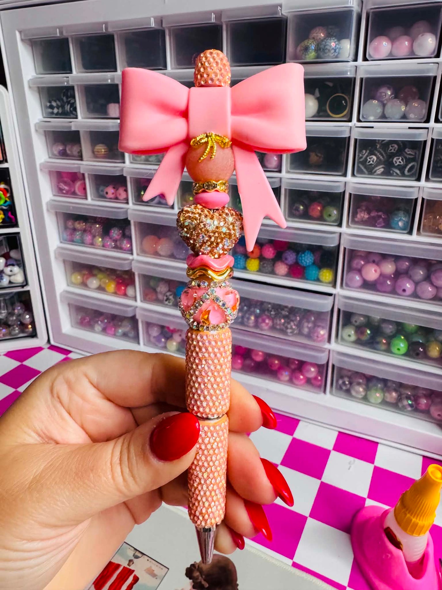 Rose gold bow