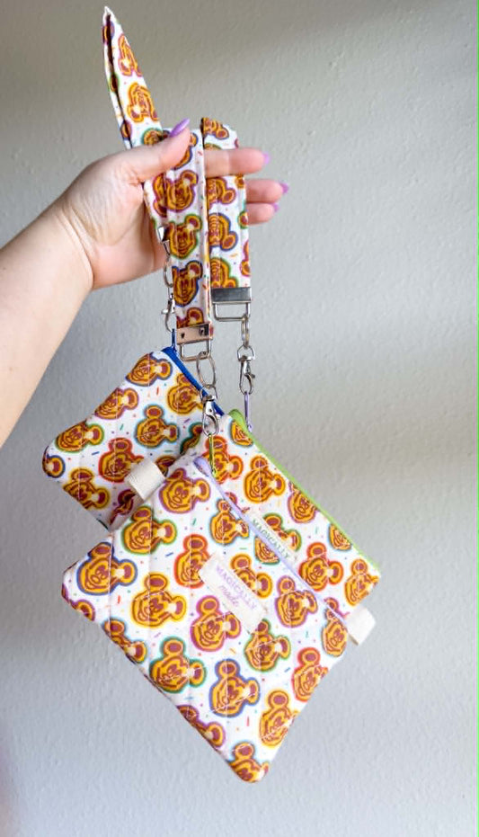 Mickey waffle pouch with wristlet